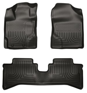 Toyota Prius c Floor Liners - Front + Rear - Husky Liners - WeatherBeater - Black - 2012